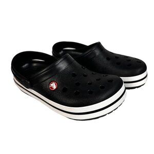 Crocs Crocband Clog Black White Unisex Men’s 5 Women’s 7 Slip On Comfort Shoes
